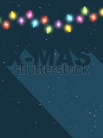 Stockfoto: Christmas · lichten · ruimte · gelukkig · abstract · achtergrond