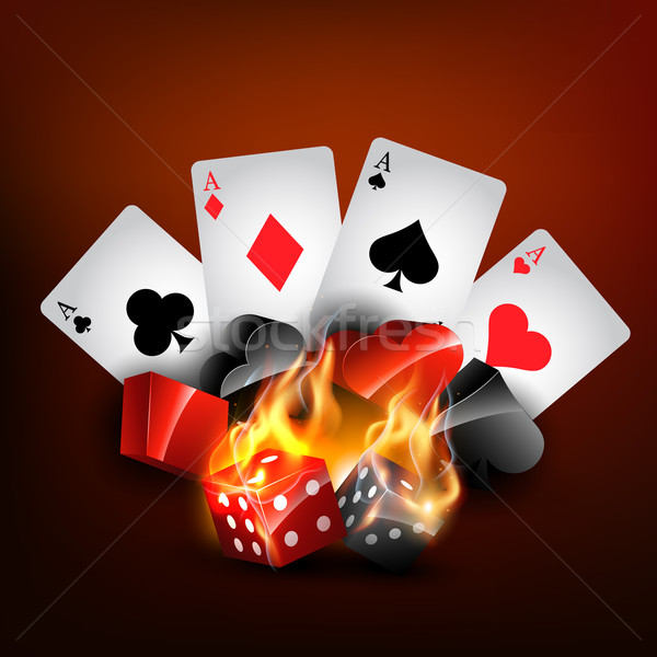 [[stock_photo]]: Casino · vecteur · carte · jouer · brûlant · style