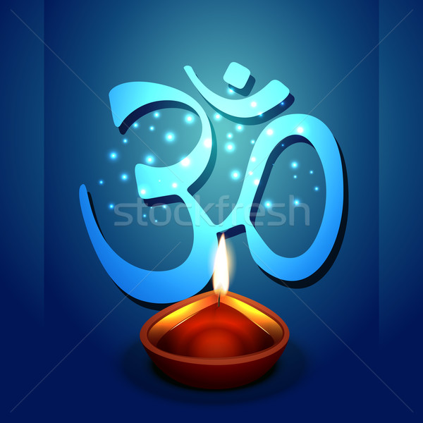 diwali diya with om symbol Stock photo © Pinnacleanimates