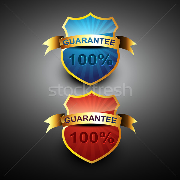 [[stock_photo]]: 100 · pour · cent · garantir · icône · or · couleur