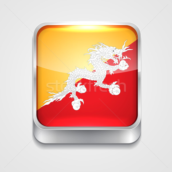 Bandera Bután vector 3D estilo icono Foto stock © Pinnacleanimates