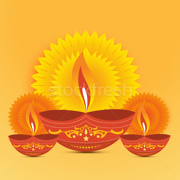 Diwali vetor feliz luz arte lâmpada Foto stock © Pinnacleanimates