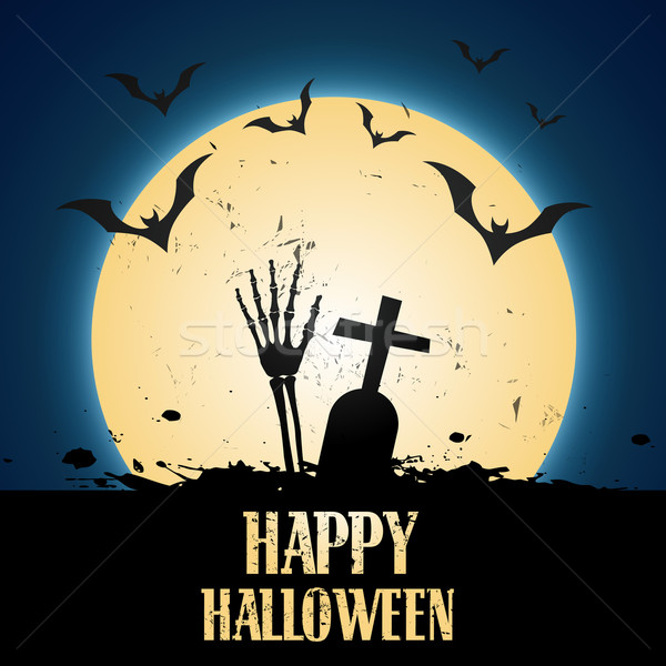 Vektor scary Halloween Design abstrakten Mond Stock foto © Pinnacleanimates