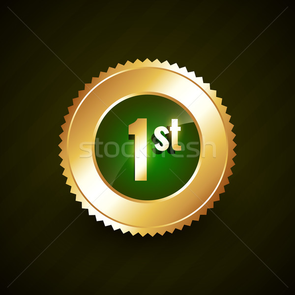 Stock photo: first number vector golden badge design