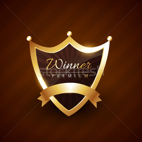 crown style badge design with winner text vector Stock photo © Pinnacleanimates