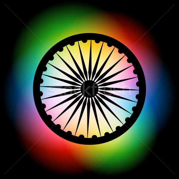 Indiano bandeira vetor roda colorido projeto Foto stock © Pinnacleanimates