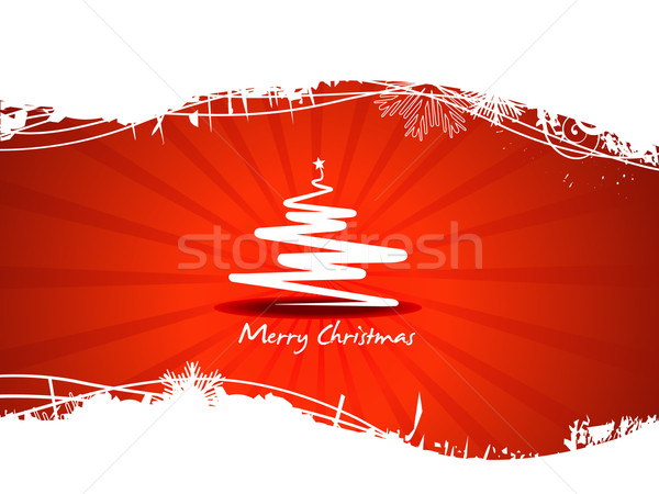 Schönen rot Baum Weihnachten Vektor Weihnachtsbaum Stock foto © Pinnacleanimates