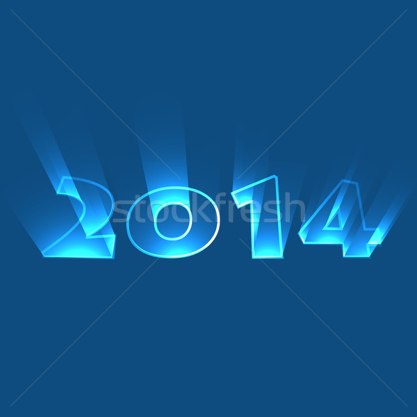 2014 új év terv szöveg sugarak boldog Stock fotó © Pinnacleanimates