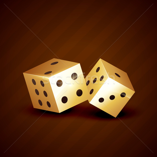 golden dice spinning vector design Stock photo © Pinnacleanimates