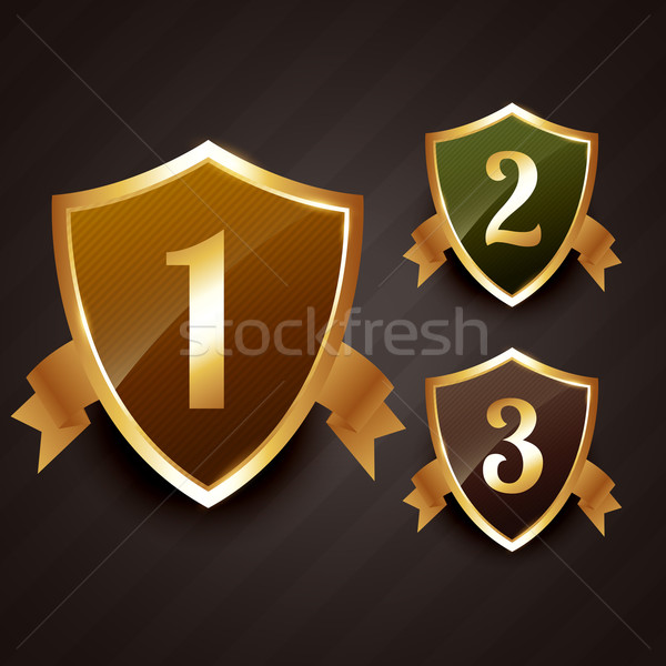 Ranking Label Abzeichen Design Gold Vektor Stock foto © Pinnacleanimates