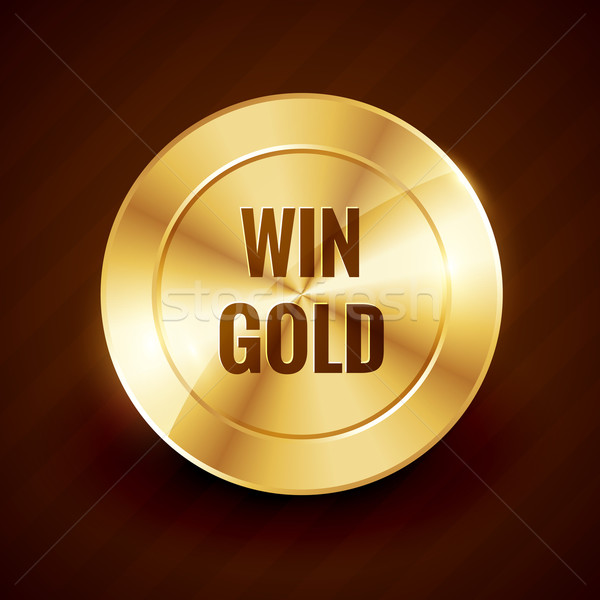 win gold label beautiful vector design Stock photo © Pinnacleanimates