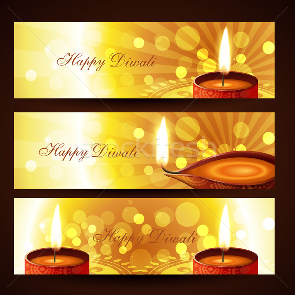 Stock photo: diwali headers set