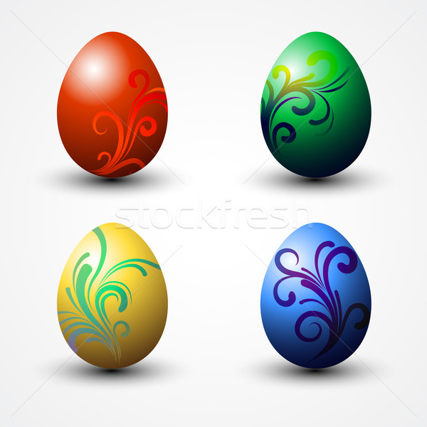 Osterei farbenreich Ostern Ei Design Frühling Stock foto © Pinnacleanimates