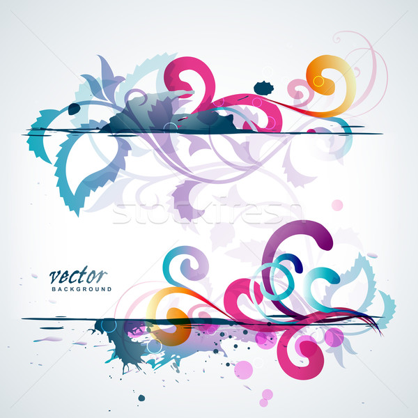 Virágmintás absztrakt színes mű vektor levél Stock fotó © Pinnacleanimates