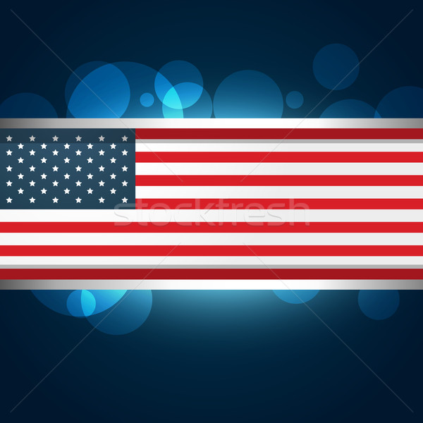 Bandiera americana vettore design illustrazione sfondo blu Foto d'archivio © Pinnacleanimates