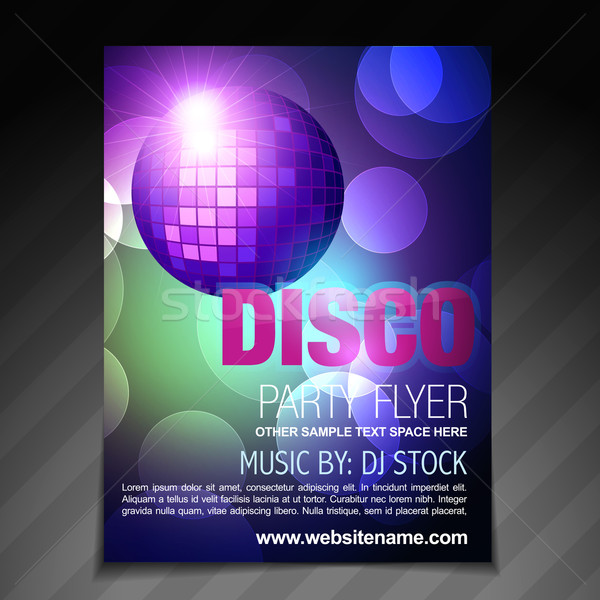 disco party flyer brochure and poster template design Stock photo © Pinnacleanimates