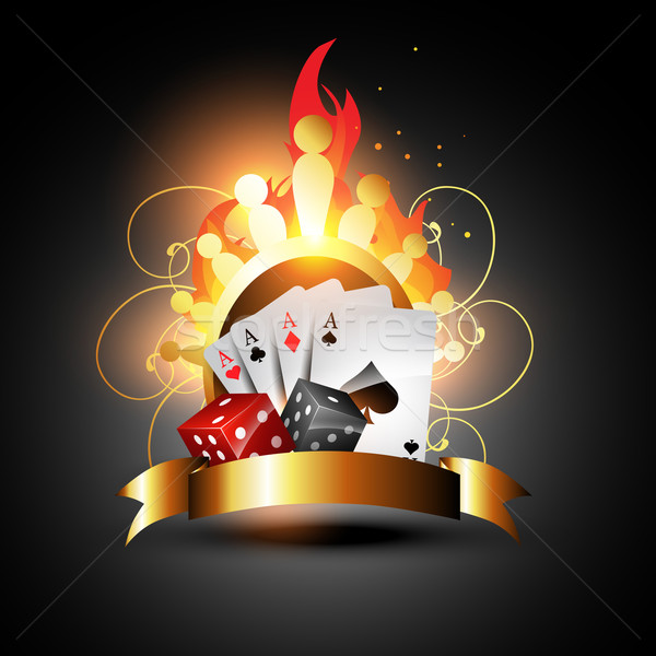 Vecteur jouer carte brûlant résumé art [[stock_photo]] © Pinnacleanimates