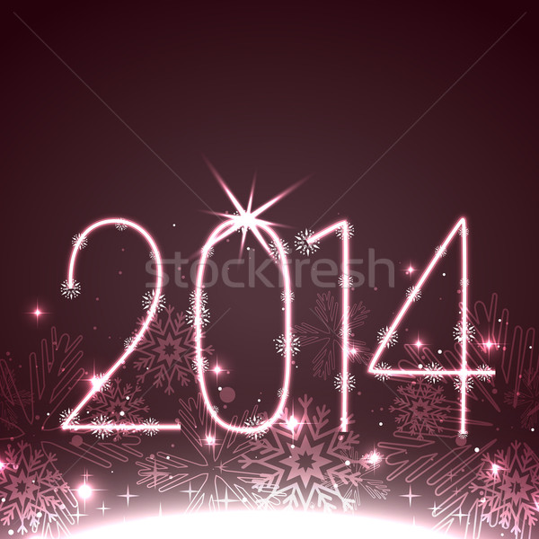 Stock photo: shiny 2014 happy new year