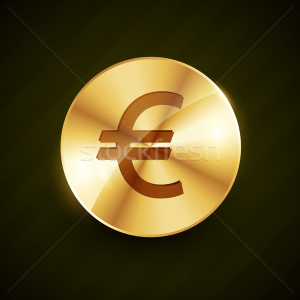 golden euro symbol coin shiny vector Stock photo © Pinnacleanimates