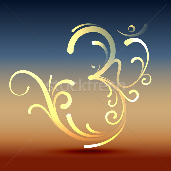 Stock photo: stylish om symbol