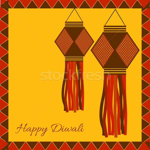 Fericit diwali vector lumina artă lampă Imagine de stoc © Pinnacleanimates