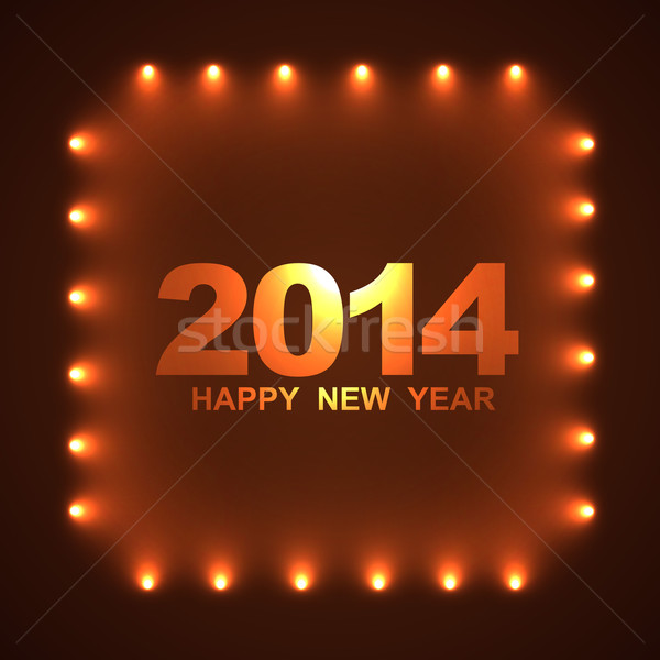 Brillant 2014 design happy new year heureux résumé [[stock_photo]] © Pinnacleanimates