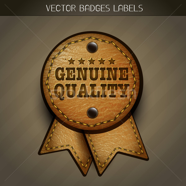 vector genuine leather label Stock photo © Pinnacleanimates
