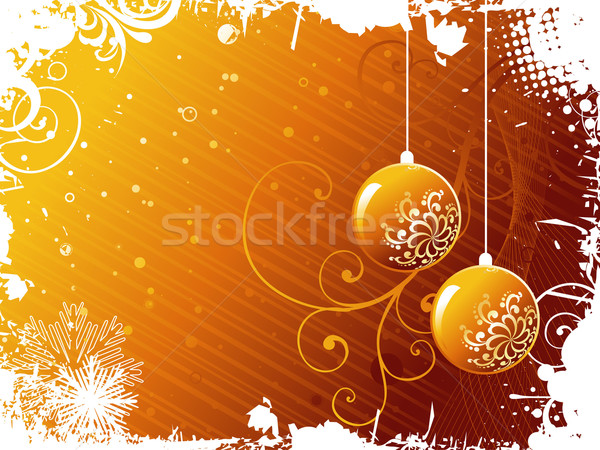 Foto stock: Dourado · natal · vetor · bola · feliz