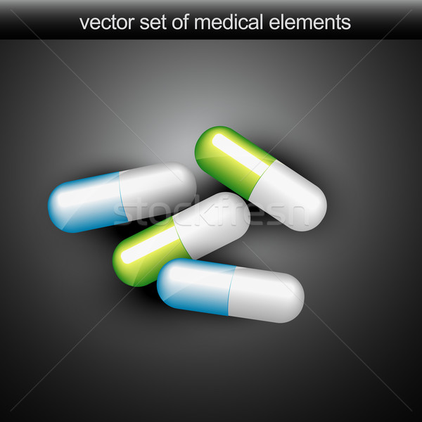 Medische vector capsules groene Blauw kleur Stockfoto © Pinnacleanimates