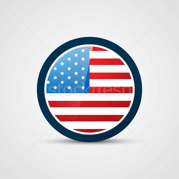 Foto d'archivio: Bandiera · americana · badge · bandiera · vettore · design · party