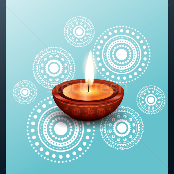 Stock photo: beautiful diwali diya