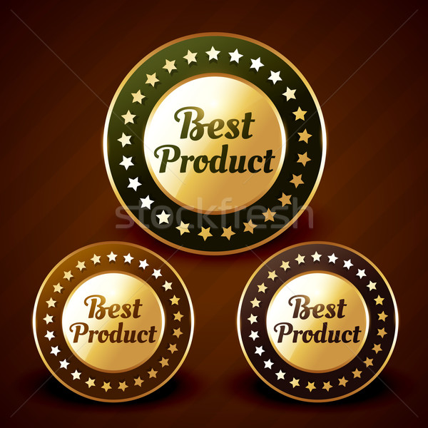 Stock photo: vector best prduct golden label design