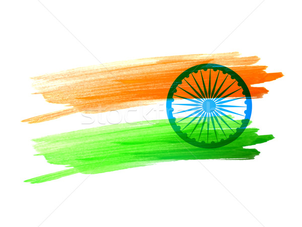 indian flag made with color strokes Stock photo © Pinnacleanimates