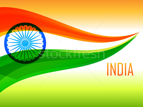 Indian bandiera tricolore onda vettore design Foto d'archivio © Pinnacleanimates