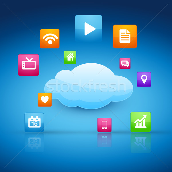 cloud computing Stock photo © Pinnacleanimates