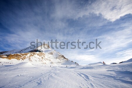 [[stock_photo]]: Ski · Resort · pic · soleil · neige · montagne