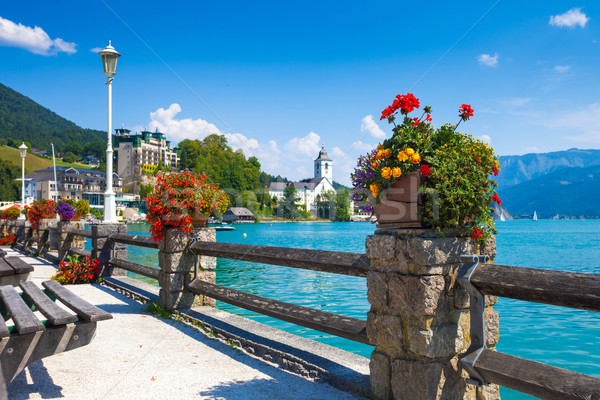 Ansicht Wasser See Österreich Natur Sommer Stock foto © pixachi