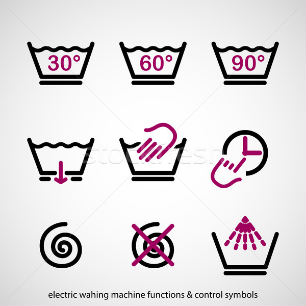 Electric masina de spalat control simboluri proiect semna Imagine de stoc © pixachi