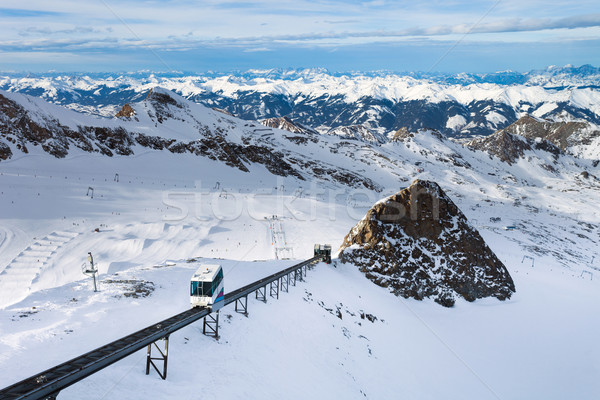Stock photo: Winter with ski slopes of kaprun resort
