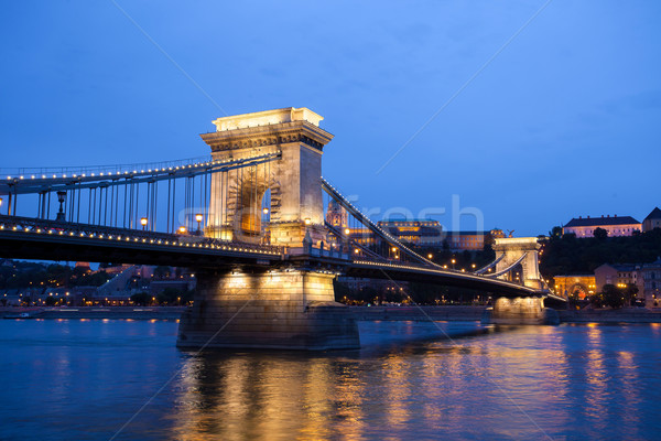 Chain Bridge over Danube river, Budapest cityscape Stock photo © pixachi