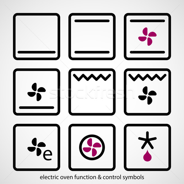 Elektrische oven functie controle symbolen schets Stockfoto © pixachi