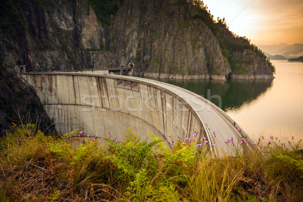 Artificial Lake behind the Bicaz Dam at sunset Stock photo © pixachi