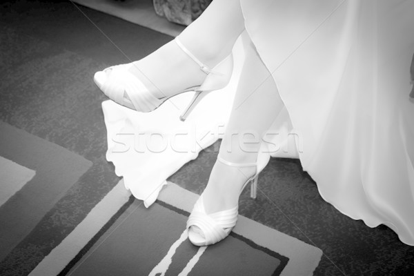 Bride legs with high heels shoes Stock photo © pixachi