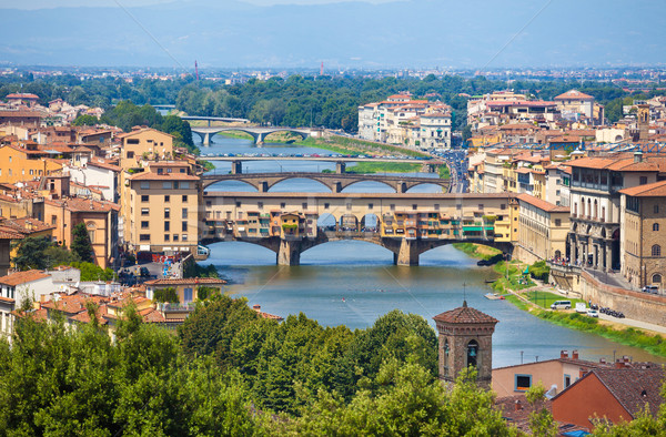 Ponte Vecchio view over Arno  river in Florence Stock photo © pixachi