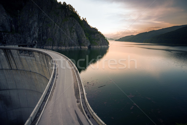 Artificial Lake behind the Bicaz Dam at sunset Stock photo © pixachi
