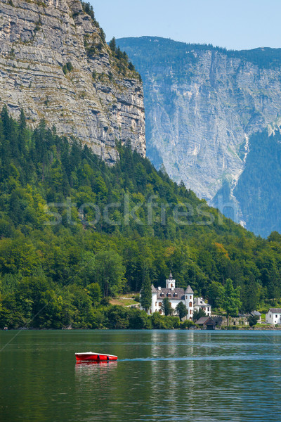 Castle on Hallstatt lake shore Stock photo © pixachi
