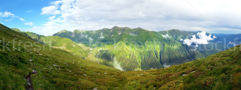 Stockfoto: Panoramisch · berg · zomer · voorjaar