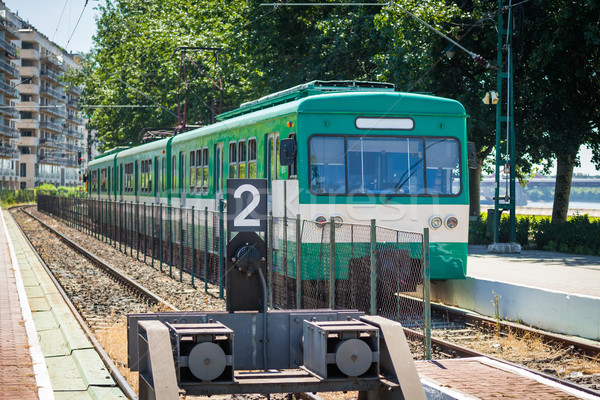 Green suburb train waiting on a staition in Budapest Stock photo © pixachi