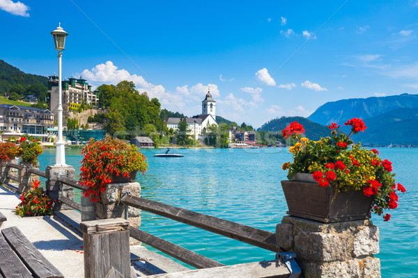 Ansicht Wasser See Österreich Natur Sommer Stock foto © pixachi