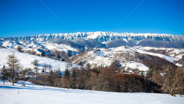 Stock photo: Typical scenic winter view from Bran Castle surroundings